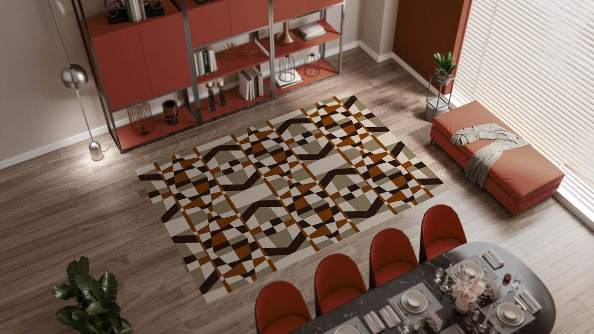 Tappeto marrone stampato a sublimazione - Fabrixa accessori tessili per la casa