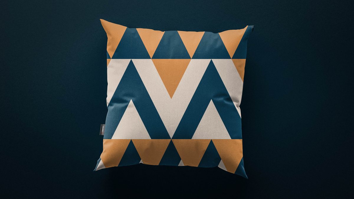 Kussenstof detail donker marine met reactief AOP patroon - Fabrixa katoenen woningtextiel