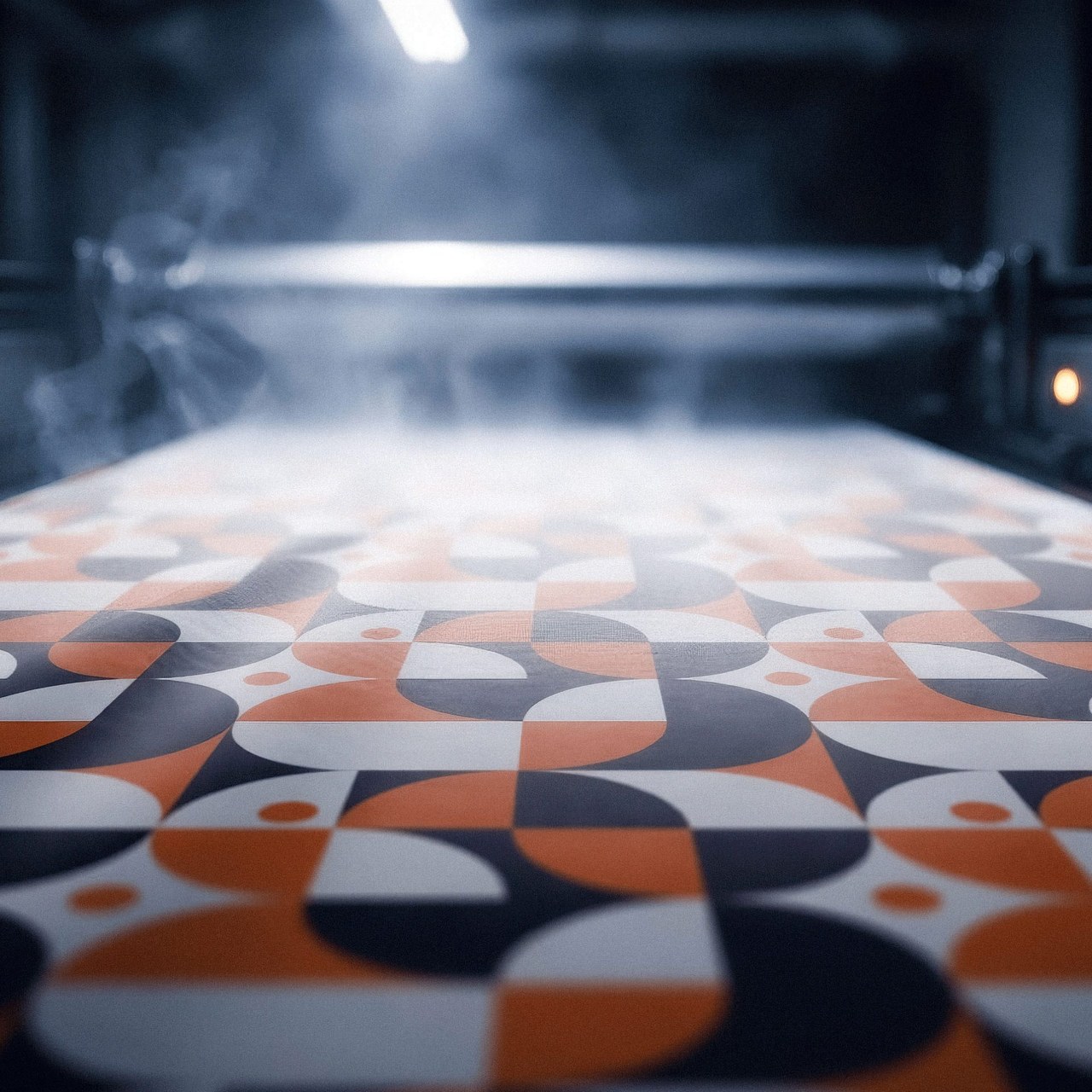 Reactive-printed cotton under steam fixation — colour bonding into the fibre